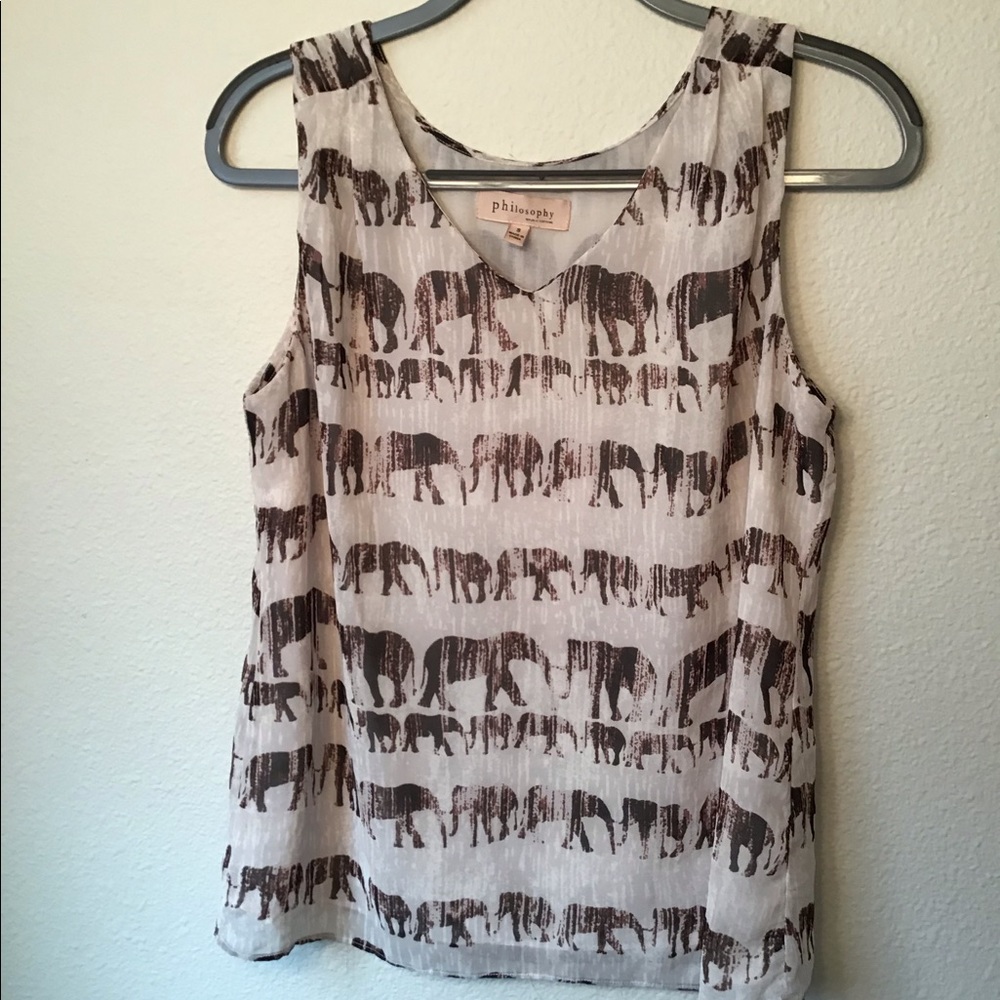 Elephant Print Tank Top - S